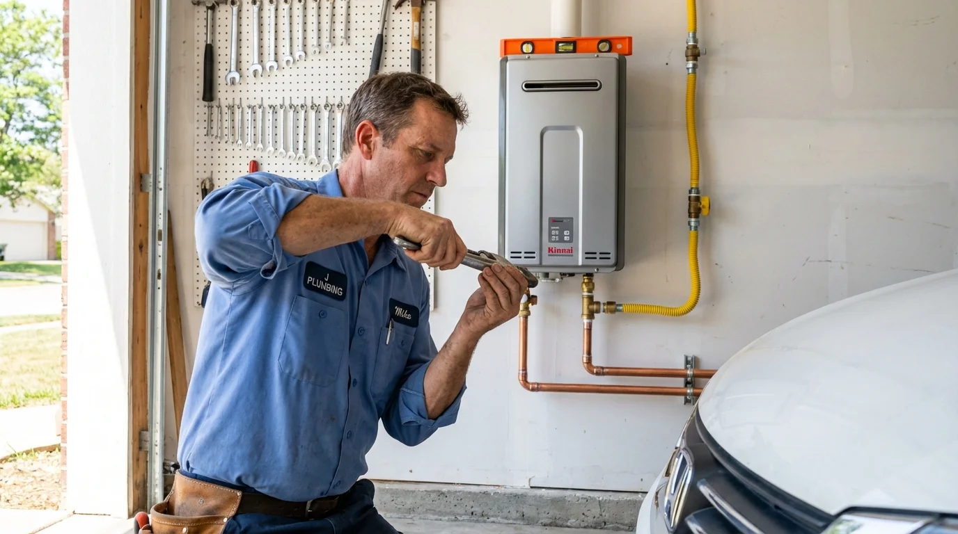 Tankless water heater installation by a Johns Plumbing LLC plumber in Pomona